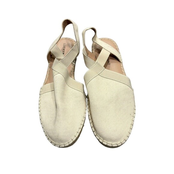 Lucky Brand Rifka Natural Canvas Slingback Espadrille‎ Shoes Flats Size 9 - Picture 2 of 7